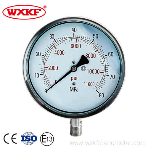 100MM 1000Bar Manometer Liquid Filled Pressure Gauge